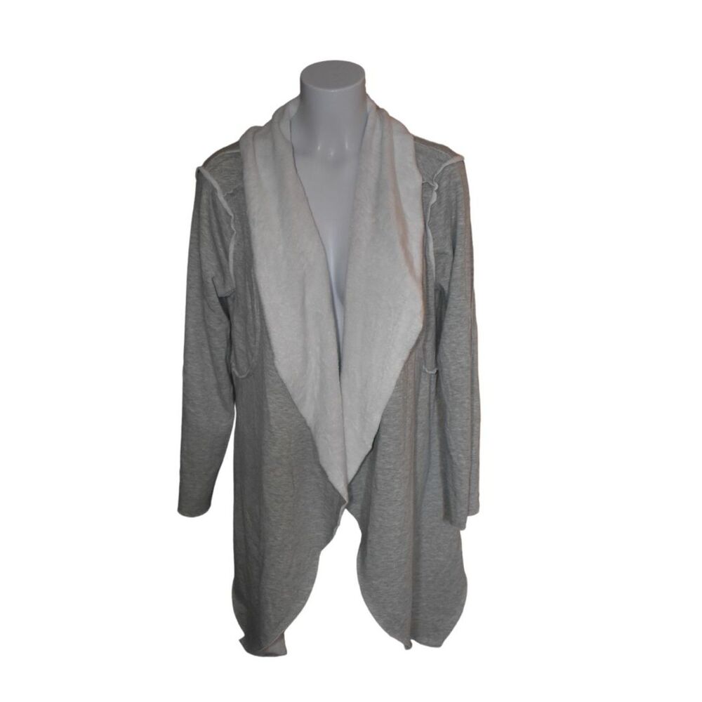Altar'd State Fleece Lined Waterfall Cardigan Gray White Fall Womens Large